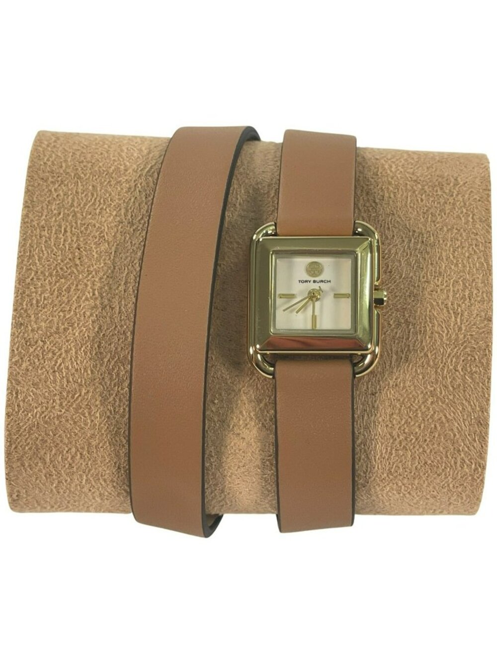 Tory Burch Small Kira Double Wrap Watch Tan Leather/ Gold MSRP $300 NEW W/BOX